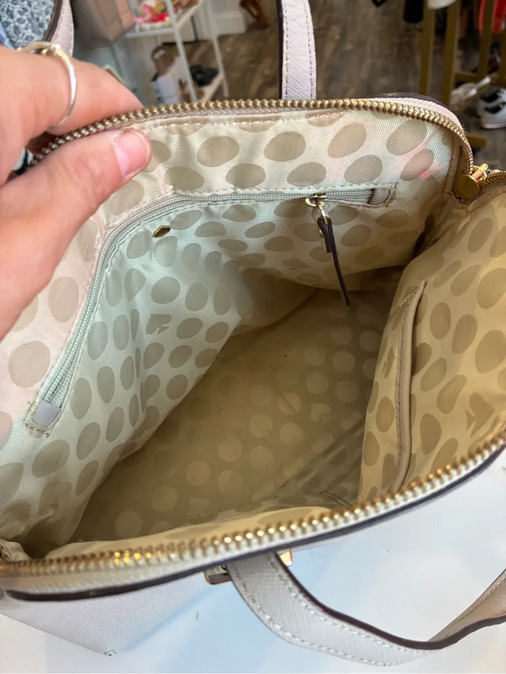 kate spade Cream Dome Satchel with Gold Hardware - no strap
